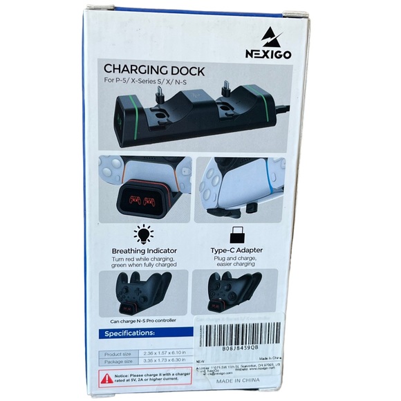 Ps5 Switch Xbox Controller Dual Charger By Nexigo charging dock NEW Accessory - Picture 3 of 8